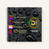 ミニマモダンリストカスタムのロゴスタイリッシュブラックバブル ノートブック (正面)