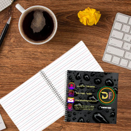 ミニマモダンリストカスタムのロゴスタイリッシュブラックバブル ノートブック