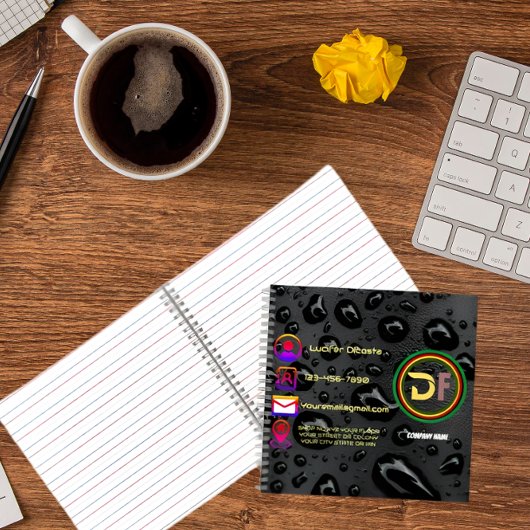 ミニマモダンリストカスタムのロゴスタイリッシュブラックバブル ノートブック
