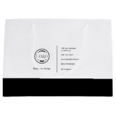 ミニマモダンリストカスタムのロゴブラック&ホワイト ラージペーパーバッグ (正面)