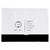 ミニマモダンリストカスタムのロゴブラック&ホワイト ラージペーパーバッグ (裏面)