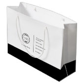 ミニマモダンリストカスタムのロゴブラック&ホワイト ラージペーパーバッグ (裏面アングル)