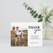 ミニマモダンリストカスタムの写真結婚の感謝 ポストカード (スタンド正面)