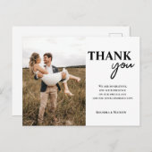 ミニマモダンリストカスタムの写真結婚の感謝 ポストカード (正面/裏面)