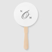 ミニマモダンリストカスタムの結婚写真のモノグラム ハンドファン (裏面)