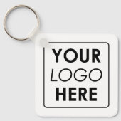 ミニマモダンリストカスタムビジネスのロゴホワイトブラック キーホルダー (正面)