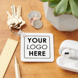 ミニマモダンリストカスタムビジネスのロゴホワイトブラック キーホルダー