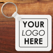 ミニマモダンリストカスタムビジネスのロゴホワイトブラック キーホルダー (正面)