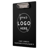 ミニマモダンリストカスタムビジネスのロゴ名ブラック クリップボード (左)