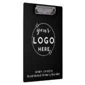 ミニマモダンリストカスタムビジネスのロゴ名ブラック クリップボード (右)