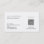 ミニマモダンリストカスタムフォトソシアル&QRコード 名刺 (裏面)