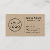 ミニマモダンリストカスタムロゴ茶色クラフト紙 名刺 (正面)