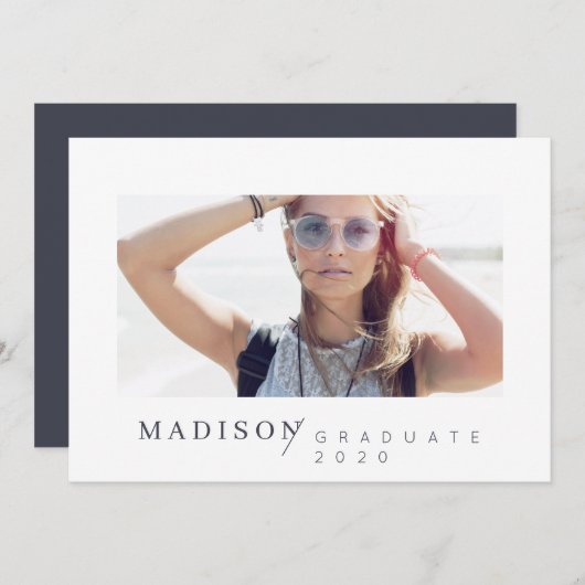 ミニマモダンリストカスタム写真卒業 案内状 (正面/裏面)