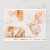 ミニマモダンリストカスタム写真感謝祭 シーズンポストカード (正面)