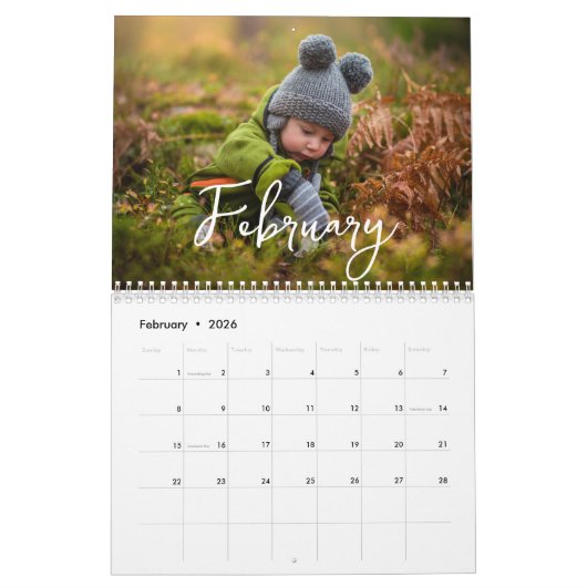 ミニマモダンリストカスタム2025家族カレンダー カレンダー (2月 2026)