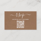 ミニマモダンリストカスタムQRコードウェディングRSVP エンクロージャーカード (正面)