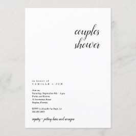 ミニマモダンリストカップルのシャワー招待状 招待状