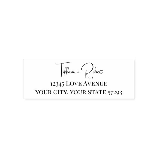 ミニマモダンリストカップル差出人住所結婚ズ セルフインキングスタンプ (デザイン)
