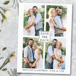 ミニマモダンリストカップル4写真デートを保存 ポストカード