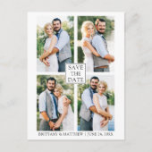 ミニマモダンリストカップル4写真デートを保存 ポストカード (正面)