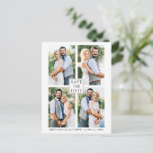 ミニマモダンリストカップル4写真デートを保存 ポストカード (スタンド正面)