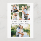 ミニマモダンリストカップル4枚の写真デートを保存 ポストカード (正面)