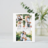 ミニマモダンリストカップル4枚の写真デートを保存 ポストカード (スタンド正面)