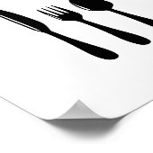 ミニマモダンリストカトラリー&食べタイポグラフィ ポスター (角)