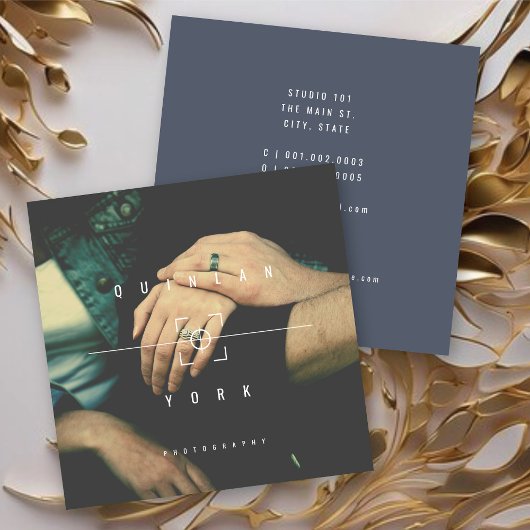 ミニマモダンリストカメラフォーカスフォトフォトフォトグラファー スクエア名刺