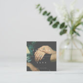 ミニマモダンリストカメラフォーカスフォトフォトフォトグラファー スクエア名刺 (スタンド正面)