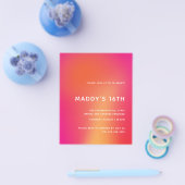 ミニマモダンリストカラフル抽象芸術スウィート16 Invite チラシ (シングル)