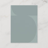 ミニマモダンリストカラーブロックティール（緑がかった色）ウェディングRSVP エンクロージャーカード (裏面)