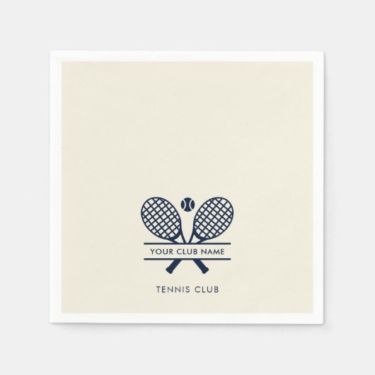 ミニマモダンリストカントリークラブネームテニスチーム スタンダードカクテルナプキン (正面)