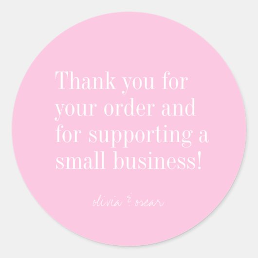 ミニマモダンリストガーリーピンク編集可能ありがとう ラウンドシール (正面)