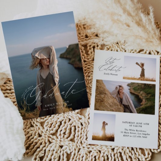 ミニマモダンリストクラシックのフルフォト卒業 招待状