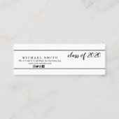 ミニマモダンリストクラシックの挿入カードの卒業 スキニー名刺 (裏面)