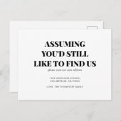 ミニマモダンリストクラシックタイポグラフィ移動 案内ポストカード (正面/裏面)