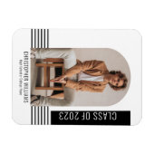 ミニマモダンリストクラス年卒業ブラック マグネット (横)