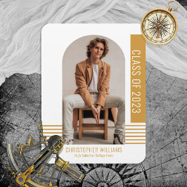 ミニマモダンリストクラス年卒業金ゴールド マグネット