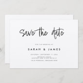 ミニマモダンリストクラフト結婚式の日付を保存 セーブザデート (正面/裏面)