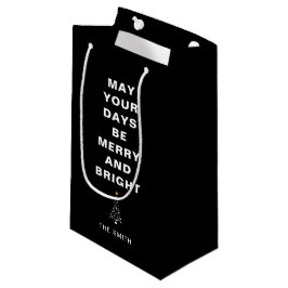 ミニマモダンリストクリスマスツリーシンプルブラック スモールペーパーバッグ