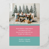 ミニマモダンリストクリスマスツリーフォイルホリデーカード 箔シーズンカード (裏面)