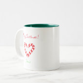 ミニマモダンリストクリスマスハートキャンディケーンマグカップ ツートーンマグカップ (正面左)