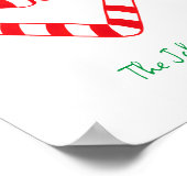 ミニマモダンリストクリスマスハートキャンディーケーン ポスター (角)