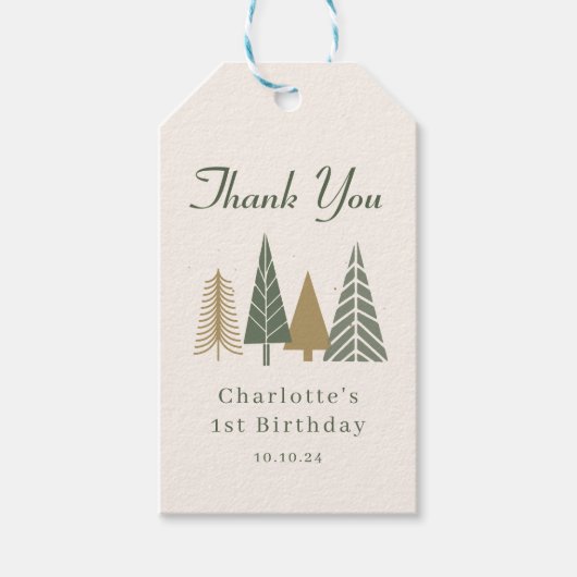 ミニマモダンリストクリスマス誕生日ありがとう ギフトタグ (正面)