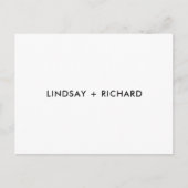 ミニマモダンリストクリーンシンプルタイポグラフィ結婚の ポストカード (正面)