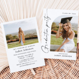 ミニマモダンリストグラード2写真卒業パーティー 招待状