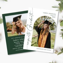 ミニマモダンリストグラード2写真卒業パーティー 招待状