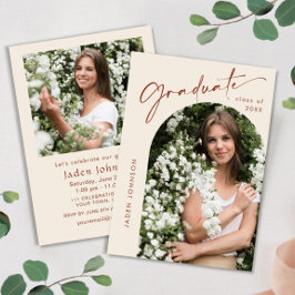 ミニマモダンリストグラード2写真卒業パーティー 招待状