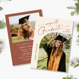 ミニマモダンリストグラード2写真卒業パーティー 招待状